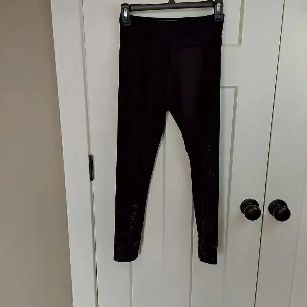 Justice Active Leggings Size 12 Black with print